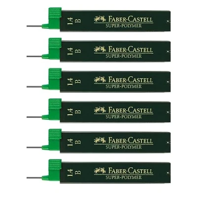 Imagen de FABER CASTELL 205071 Juego de recambios Super Polymer, 6 piezas con 12 cada una, 1,4 mm, dureza grado B