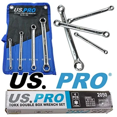 Imagen de US PRO Juego de 4 llaves dobles E Torx/hembra Tox Star E6 E24 2050