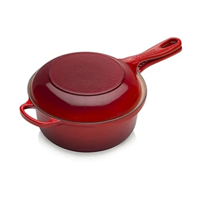 Imagen de Le Creuset Evolution Sartén de hierro fundido 2 en 1, diámetro 22 cm, 2.3 L, Cereza, 25044220602460