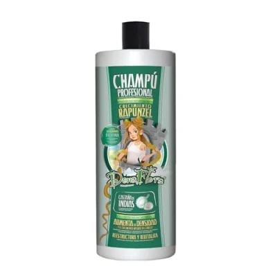 Imagen de Dona Flora Champú de Crecimiento Rapunzel Fortalece y Nutre con Biotina Sin Sulfatos ni Parabenos Volumen Brillo Natural Fórmula Suave para Todo Tipo Cabello 1000ml