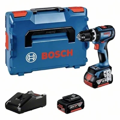 Imagen de Bosch Professional 18V System GSB 90 C Taladro percutor a batería (64 Nm, 2100 rpm, conectable, 2 baterías x 4.0Ah, en L BOXX)