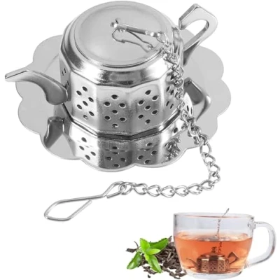 Imagen de Infusor de té suelto Colador hojas Difusor filtro Tetera especias a base hierbas Acero inoxidable