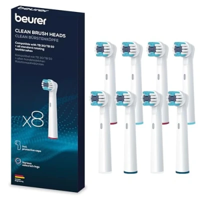 Imagen de Beurer TB 30/50 Cabezales de cepillo dientes Clean, Pack 8