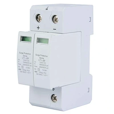 Imagen de Jadeshay Protector Contra Sobretensiones, 2P Dispositivo de Protección Sobretensiones DC Rayos Fotovoltaico Pararrayos Bajo Voltaje Montaje en riel DIN 35mm(2P20KA)