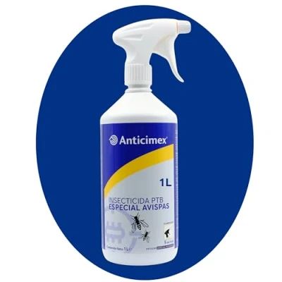 Imagen de ANTICIMEX Insecticida Avispas Anti Exterior con un Difusor Especial para Avisperos Alcance hasta 5 metros Permetrina y Tetrametrina 1L