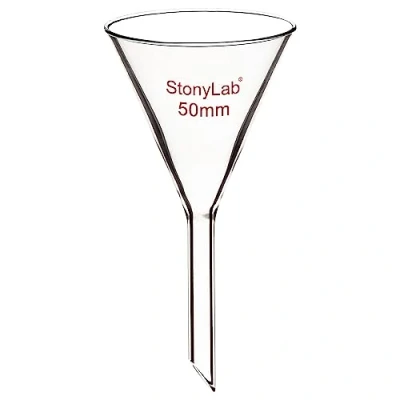 Imagen de stonylab 1 Paquete Embudo de Vidrio Borosilicato Glass Funnel, Tallo Corto 50 mm Diámetro, Longitud Del Vástago