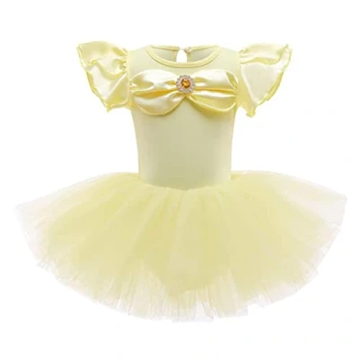 Imagen de Lito Angels Disfraz Princesa Beldad Ballet Tutu para Niñas, Vestido Maillot de con Falda Tul, Traje Leotardo Body Danza, Talla 7 8 Años