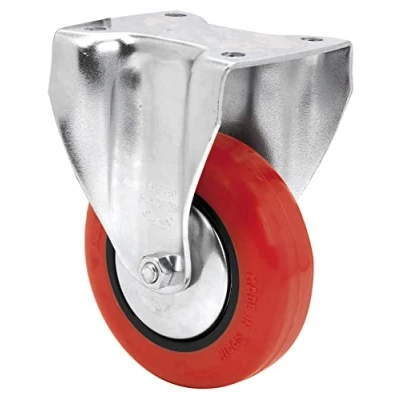 Imagen de Rueda Fija para Colectividades, RUEDAS ALEX BH PPI, Fijación de Placa, Aro Poliuretano inyectado, Ø 100 mm