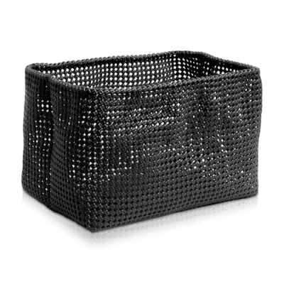 Imagen de Möve Tubo Cesta Rectangular, Plástico Metal, Negro, 16,5 x 28 18 cm