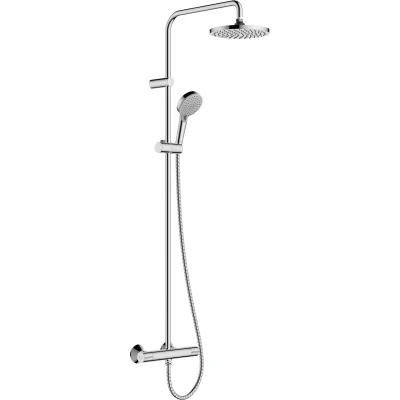 Imagen de Hansgrohe Vernis Blend Sistema de ducha con termostato 200, 1 tipo chorro Ahorro agua termostato, cromo, 26089000