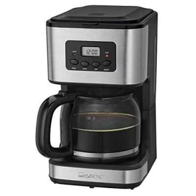 Imagen de Clatronic KA 3642 Cafétera Programable Eléctrica de Goteo Automática, 900 W, 1.4 litros, Acero Inoxidable, Gris/Negro