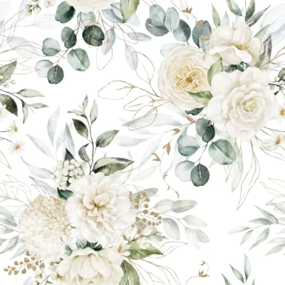 Imagen de 20 servilletas de papel Ambiente &quot;Eucalyptus and Roses&quot;, decoración mesa vintage con motivo también para fiestas o decoupage, 33 x cm
