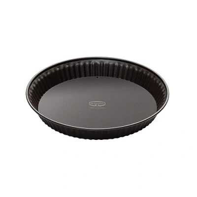 Imagen de Dr. Oetker Edición Trasera Molde para Quiche o Tarta con Base extraíble esmaltada y Anillo Antiadherente, Esmalte, marrón, 28 cm
