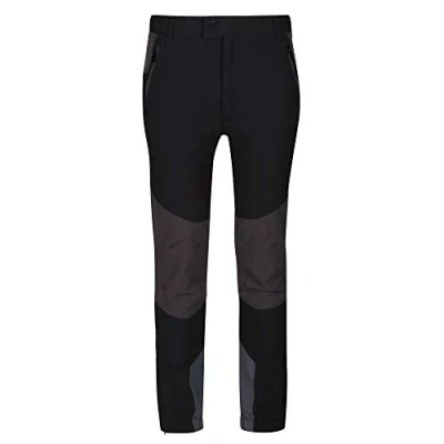 Imagen de Regatta Kids&#039; Tech Mountain Walking Trousers Pantalones para Senderismo, Black/Ash, FR : XL (Taille Fabricant 9 10) Unisex Niños