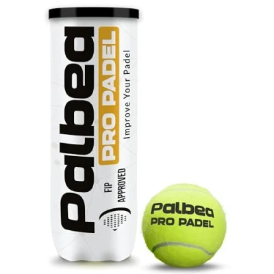 Imagen de Palbea Pro Padel Pelotas de Aprobadas por la FIP 1 Tubo x 3 con Fieltro Alta Visibilidad HV. para Entrenamientos y Torneos. Presurizadas, Duraderas Rápidas.