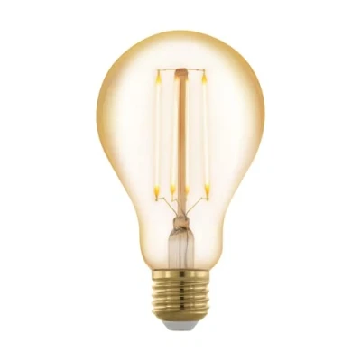 Imagen de EGLO LED E27 regulable por niveles, bombilla retro 4,5 vatios, luz vintage ámbar blanco cálido, 2200k, foco Edison A75, Ø 7,5 cm