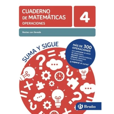 Imagen de Cuaderno De Matemáticas 4 Operaciones Restas Con Llevadas Suma Y Sigue