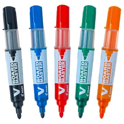 Imagen de Pilot V Board Master Set de 5 Marcadores Multicolor para Pizarra (el empaque puede diferir)