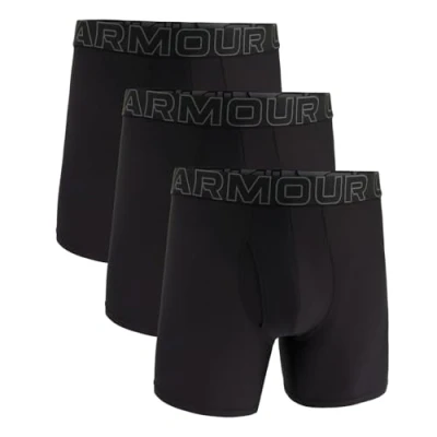Imagen de Under Armour Men&#039;s Performance Tech Mesh 6&quot; 3 Pack Solid Boxer Briefs, Boxers de los Hombres, Black,