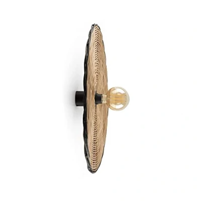 Imagen de FARO BARCELONA 62173 69 COSTAS 600 H70 Lámpara aplique/plafón negra/ratán