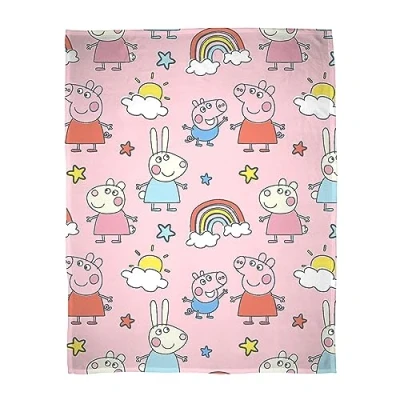 Imagen de Character World Manta de Forro Polar Oficial Peppa Pig Diseño Rosa súper Suave y cálido hogar, Dormitorio, Fiestas Pijamas Camping, 100 x 150 cm