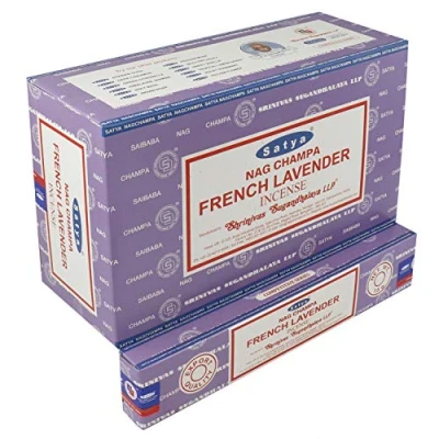 Imagen de Satya Varillas de incienso 12 paquetes 15 g aprox. 180 palillos lavanda francesa.