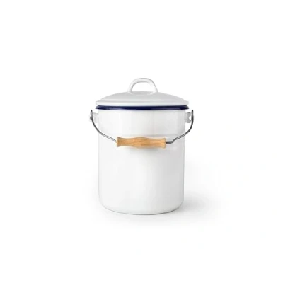 Imagen de IBILI Cubo con Tapa para Compost 6 Litros Acero Esmaltado Vitrificado Diseño Artesanal