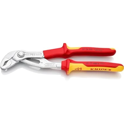 Imagen de Knipex Cobra® VDE Tenaza para bombas de agua, aislada cromado, aislados con fundas multicomponentes, según norma 250 mm 87 26