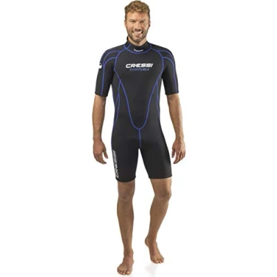 Imagen de Cressi Tortuga Man Shorty Wetsuit Traje Monoshort sin Capucha en Neopreno 2.5mm Biforrado para Hombre, Men&#039;s, Negro/Azul, XL