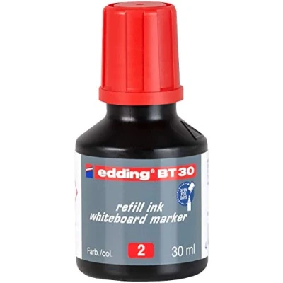 Imagen de edding BT 30 tinta de recarga para marcador pizarra blanca rojo ml con sistema capilar, ideal una limpia y fácil casi cualquier