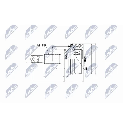 Imagen de NTY NPZ TY 005 Junta Homocinética lado de rueda TOYOTA: Corolla VI Liftback, V Berlina