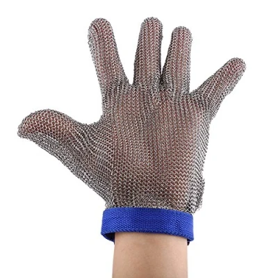 Imagen de Walfront 1 Pieza Guante de Malla Metal, Cortes 5 Nivel Protección Guantes Acero Inoxidable Resistentes a Trabajo para Contra