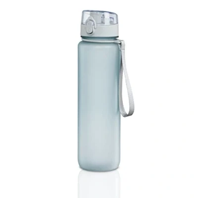 Imagen de Xavax Botella reutilizable de 1L (Perfecta para bebidas carbonatadas, Cierre A presión, prueba fugas, Con correa, Ecológica) Color Azul pastel