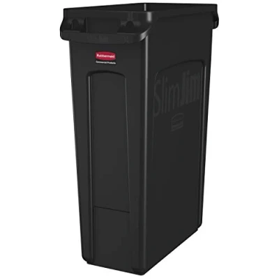Imagen de Rubbermaid Commercial Products FG354060BLA Contenedor con Canales de Ventilación, Capacidad 87 L, Negro