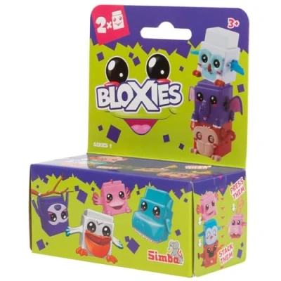 Imagen de Simba 105952626 Figura Bloxies (2 uds.) Bloques construcción Animales para apilar y coleccionar, Efecto de Movimiento al presionar, Juguete niños 3 años, selección aleatoria en Paquete sorpres
