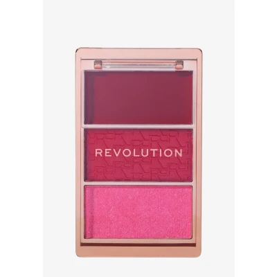 Imagen de Revolution, Blush Icon Palette, Colorete en Crema &amp; Polvo Compacto, Alta Pigmentación, Paleta de Rostro, Vegano y Libre Crueldad, 3 Tonos, My Cherry Truth