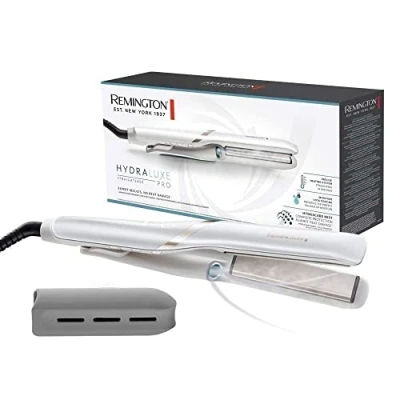 Imagen de Remington Plancha de Pelo Hydraluxe Pro, Tecnología Hydracare, Placas Flotantes Extralargas, Resultados Profesionales, Cerámica, 5 Temperaturas hasta 230C, Función Turbo, Digital, S9001