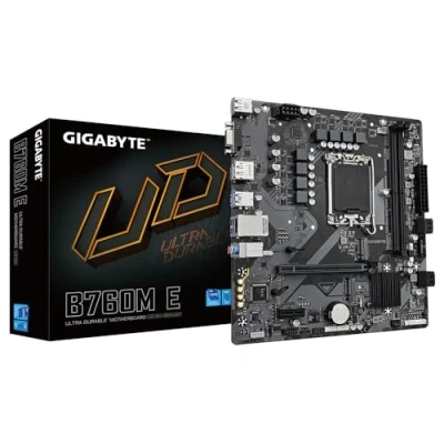 Imagen de GIGABYTE B760M E Placa Base Compatible con procesadores Intel Core 14ª generación, VRM de 6+1+1 Fases, hasta 7200 MHz DDR5 (OC), 2xPCIe 4.0 M.2, LAN 1 GbE, USB 3.2 Gen