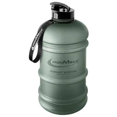 Imagen de IronMaxx Water Gallon Matt Mineral Green 2200ml Botella de agua 2,2 L sin BPA/DEHP Tapa hermética y escala graduada Color según modelo Ideal para deporte, gimnasio, oficina uso diario