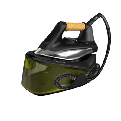 Imagen de Rowenta Easy Steam VR7360 Centro planchado alta presión 6 bares, golpe de vapor 270 g/min, continuo 110 g/min suela Airglide con depósito 1.4 L y Modo Eco, Negro/Verde