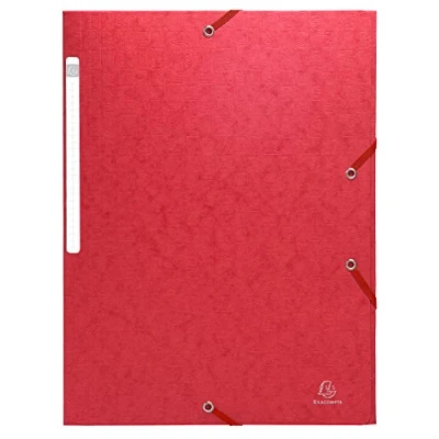 Imagen de Exacompta 55755E Paquete De 10 Carpetas Carton Con Gomas Rojo Scotten 425g, Unidades
