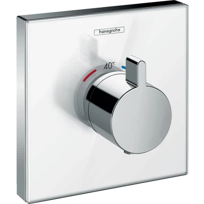 Imagen de Hansgrohe 15735400 ShowerSelect Glass termostato empotrado, blanco/cromo