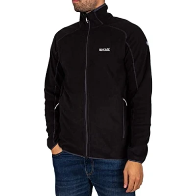Imagen de Regatta Men&#039;s Hadfield Full Zip Fleece Jacket Chaqueta de Forro Polar, Negro, 3XL para Hombre