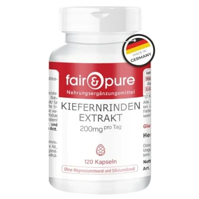 Imagen de Fair &amp; Pure® Extracto de Corteza Pino 100mg Vegano 95% Proantocianidinas Potente antioxidante 120 Cápsulas