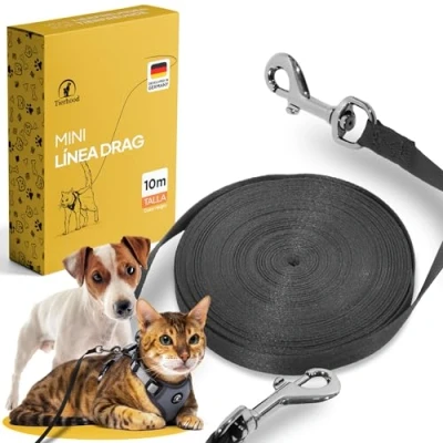Imagen de Tierhood Correa gato larga 5m / 10m 15m para gatos con asa Cat leash Correas extra ligera pero resistente una libertad máxima Tamaño:
