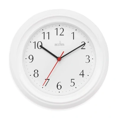 Imagen de Acctim Wycombe 21412 Reloj de Pared (Cuarzo, números arábigos, 22 cm), Color Blanco