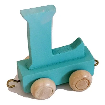 Imagen de FunWorldToys® tren de madera con nombre, diseño (letra L)
