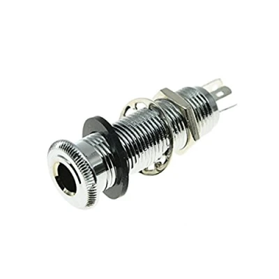 Imagen de KAISH Guitarra estéreo de cobre bajo 1/4 &quot;barril Jack cilindro salida con 4 pines o mono cromo