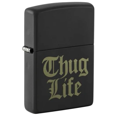 Imagen de ZIPPO Thug Life Design Black Colour Image Refillable Windproof Lighter in Gift Box