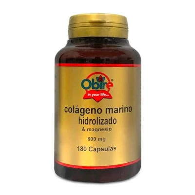 Imagen de Obire I Colágeno marino hidrolizado + Magnesio 600 mg. 180 capsulas Vitamina C, B6, B9, B12.
